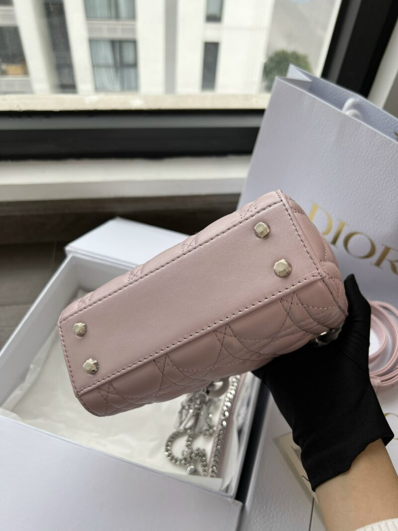 Dior Lady Mini 3-Pocket Handbag Rep 1:1 High-Quality Pink 17cm