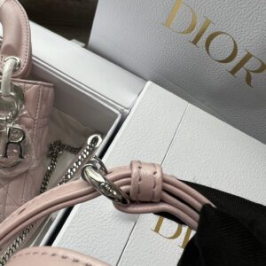Dior Lady Mini 3-Pocket Handbag Rep 1:1 High-Quality Pink 17cm