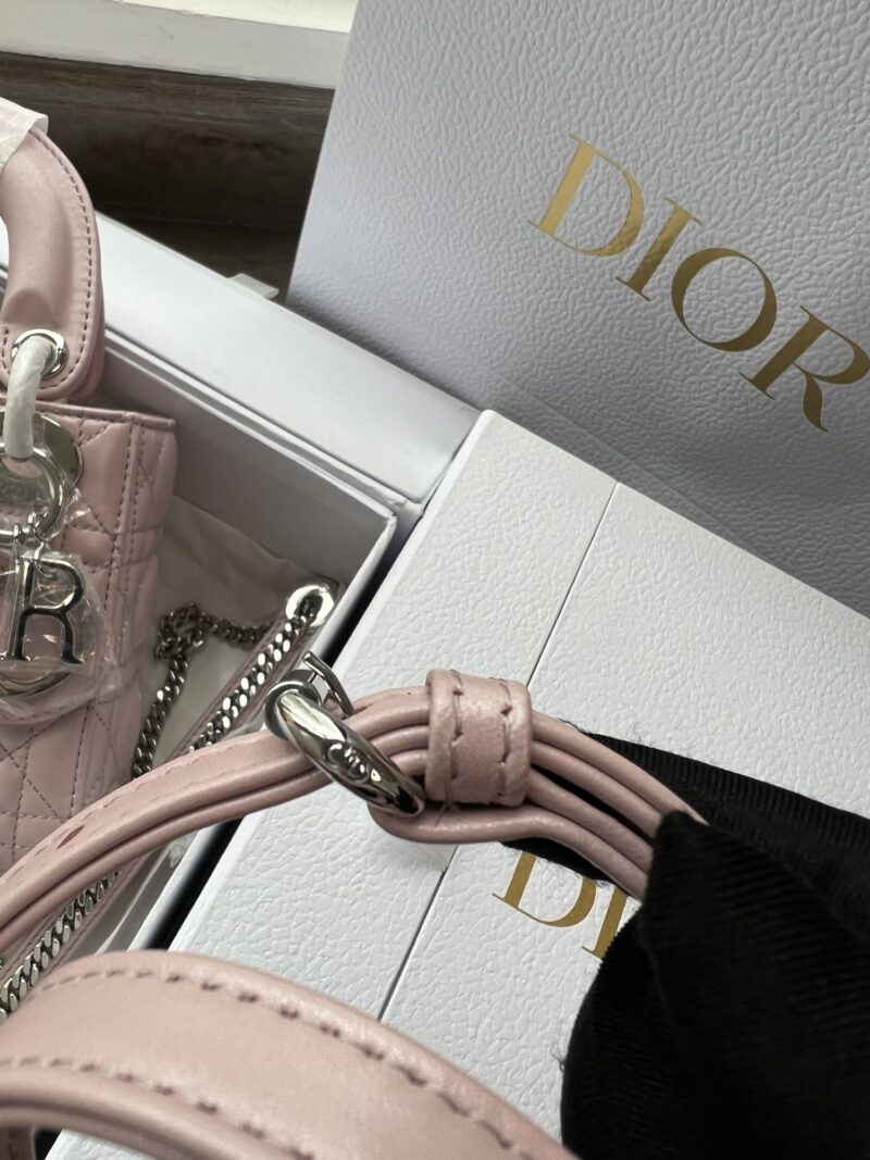 Dior Lady Mini 3-Pocket Handbag Rep 1:1 High-Quality Pink 17cm