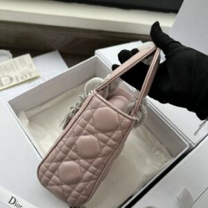 Dior Lady Mini 3-Pocket Handbag Rep 1:1 High-Quality Pink 17cm