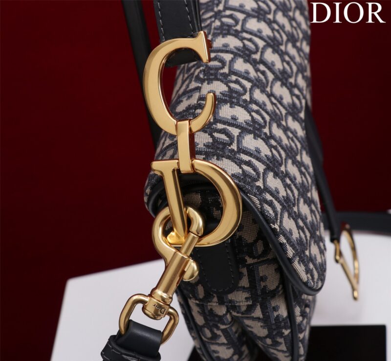 Dior Saddle Saddle Canvas Handbag Super Quality Hand Embroidered 25.5x20x6cm