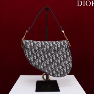 Dior Saddle Saddle Canvas Handbag Super Quality Hand Embroidered 25.5x20x6cm
