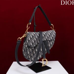 Dior Saddle Saddle Canvas Handbag Super Quality Hand Embroidered 25.5x20x6cm