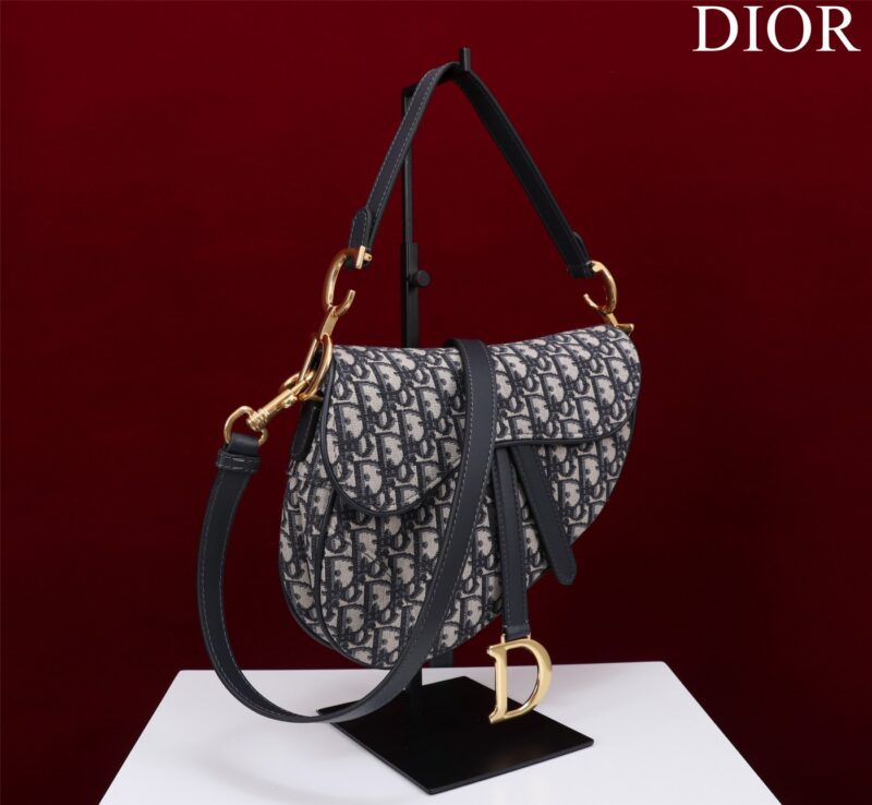 Dior Saddle Saddle Canvas Handbag Super Quality Hand Embroidered 25.5x20x6cm