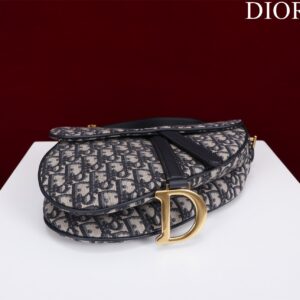 Dior Saddle Saddle Canvas Handbag Super Quality Hand Embroidered 25.5x20x6cm