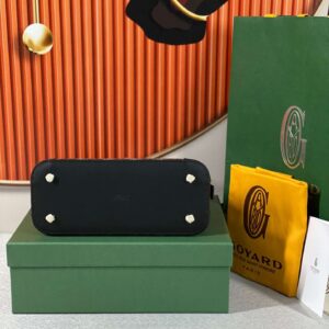 Goyard Alma Vedome Black Replica Handbag With Fabric Wrapped Leather Strap 24cm