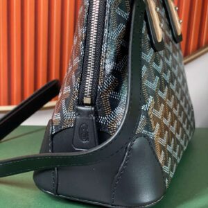 Goyard Alma Vedome Black Replica Handbag With Fabric Wrapped Leather Strap 24cm