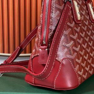 Goyard Alma Vedome Red Super Quality Handbag With Fabric Wrapped Leather Strap 24cm