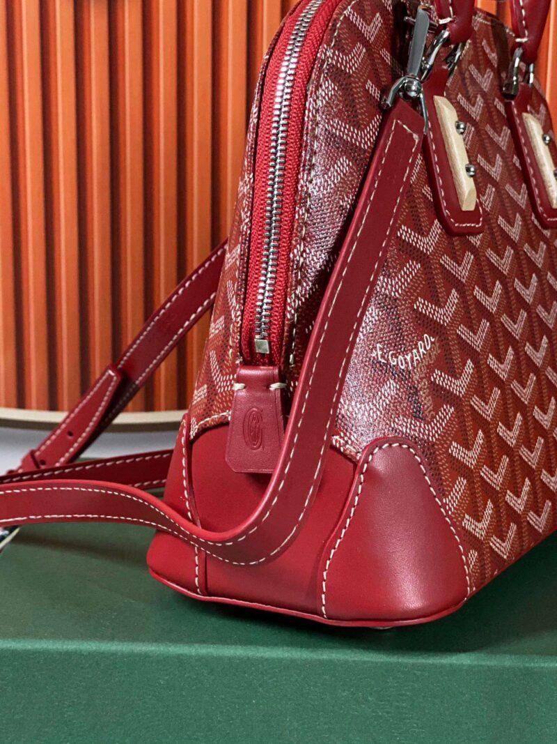 Goyard Alma Vedome Red Super Quality Handbag With Fabric Wrapped Leather Strap 24cm