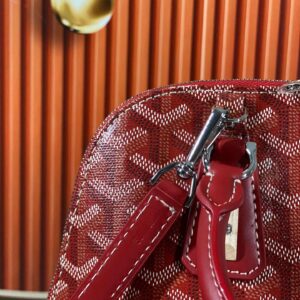 Goyard Alma Vedome Red Super Quality Handbag With Fabric Wrapped Leather Strap 24cm
