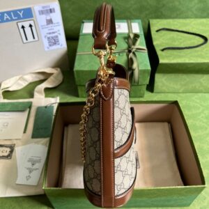 Gucci Handle Women’s Cowhide Handbag with GC Like Auth Logo Pattern 25x21cm