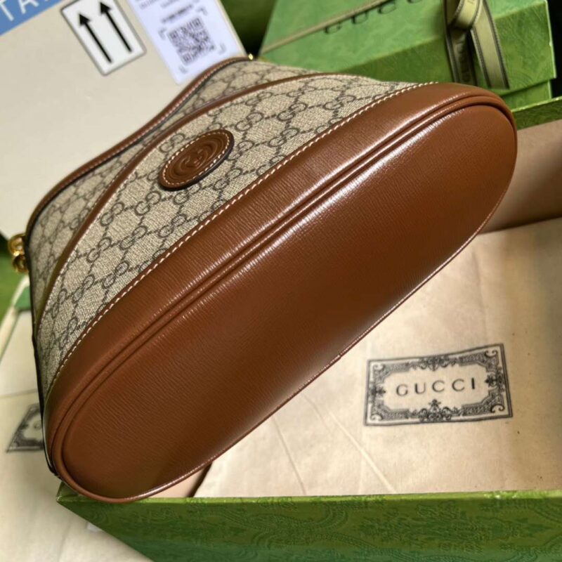 Gucci Handle Women’s Cowhide Handbag with GC Like Auth Logo Pattern 25x21cm