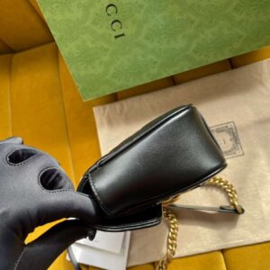 Gucci Marmont Like Auth Luxury Women’s Black Handbag 22cm
