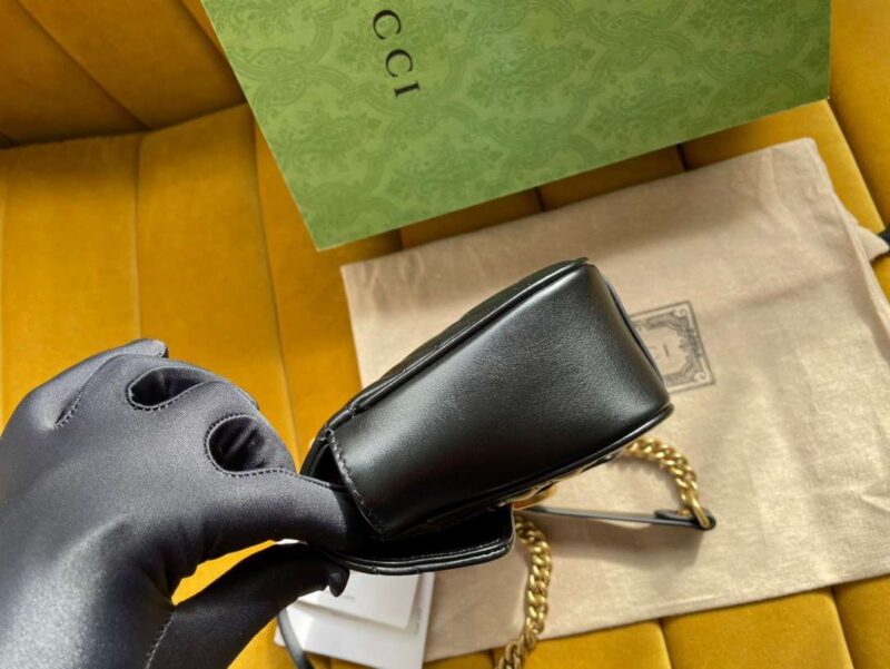Gucci Marmont Like Auth Luxury Women’s Black Handbag 22cm