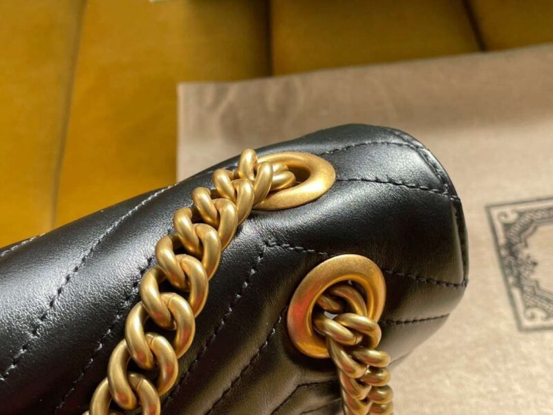 Gucci Marmont Like Auth Luxury Women’s Black Handbag 22cm