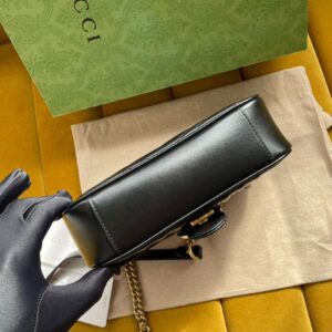 Gucci Marmont Like Auth Luxury Women’s Black Handbag 22cm