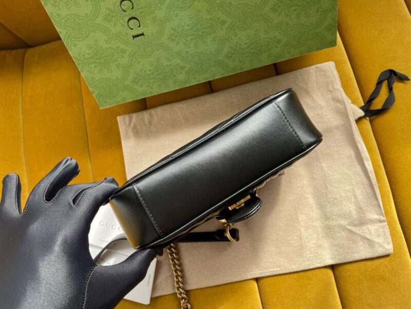 Gucci Marmont Like Auth Luxury Women’s Black Handbag 22cm