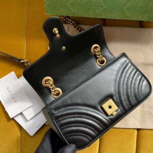 Gucci Marmont Like Auth Luxury Women’s Black Handbag 22cm