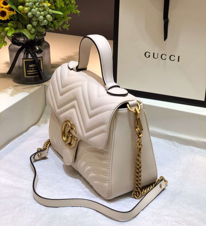 Gucci Marmont Top Handle Rep 11 Handbag High Quality White 27cm