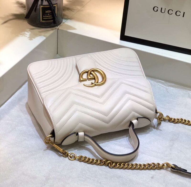 Gucci Marmont Top Handle Rep 11 Handbag High Quality White 27cm