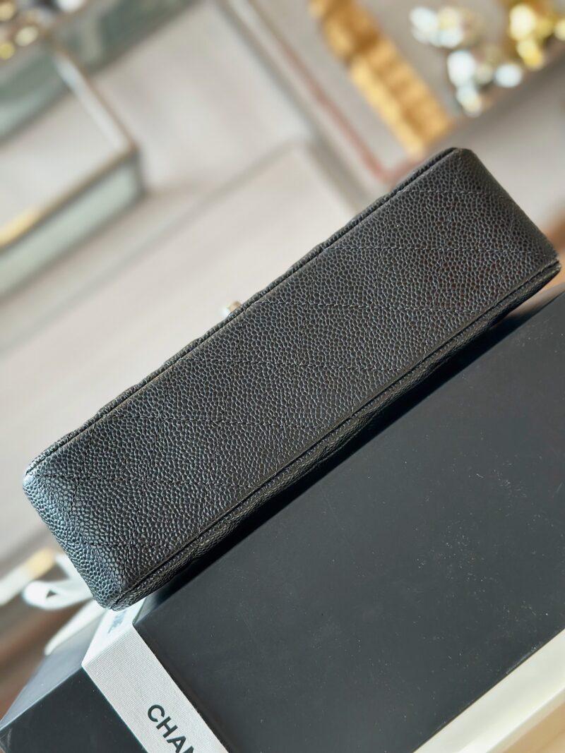 Chanel Classic 11 Handbags Woman’s Black Leather Lock Silver 23cm