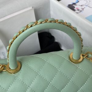 Chanel Coco Pastel Blue Handbags With Lock Gold 24cm