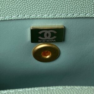 Chanel Coco Pastel Blue Handbags With Lock Gold 24cm