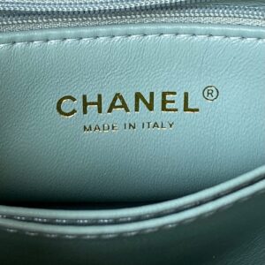Chanel Coco Pastel Blue Handbags With Lock Gold 24cm