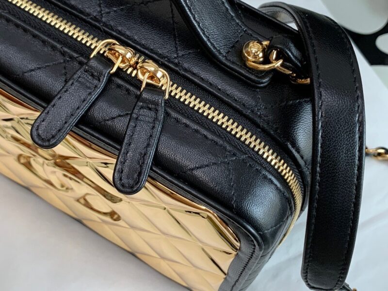 Chanel Vanity Case Black Yellow Replica 1:1 Box Form Handbags 19cm