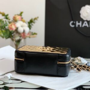 Chanel Vanity Case Black Yellow Replica 1:1 Box Form Handbags 19cm