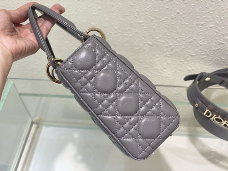 Dior Lady ABC Super Quality Gray Handbag 20cm