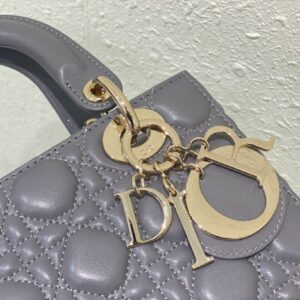 Dior Lady ABC Super Quality Gray Handbag 20cm