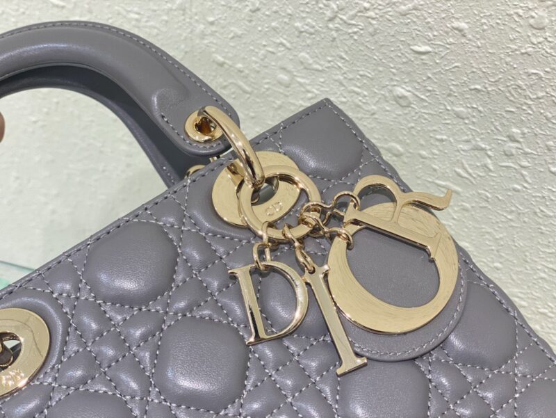 Dior Lady ABC Super Quality Gray Handbag 20cm