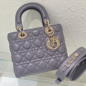 Dior Lady ABC Super Quality Gray Handbag 20cm