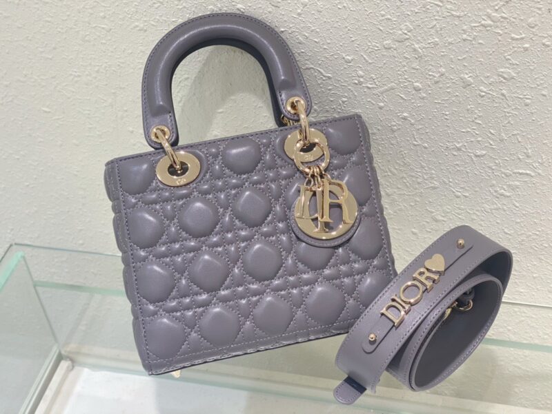 Dior Lady ABC Super Quality Gray Handbag 20cm