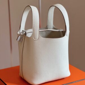 Hermes Picotin 18 White Togo Leather Sliver Hardware