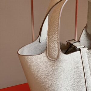 Hermes Picotin 18 White Togo Leather Sliver Hardware