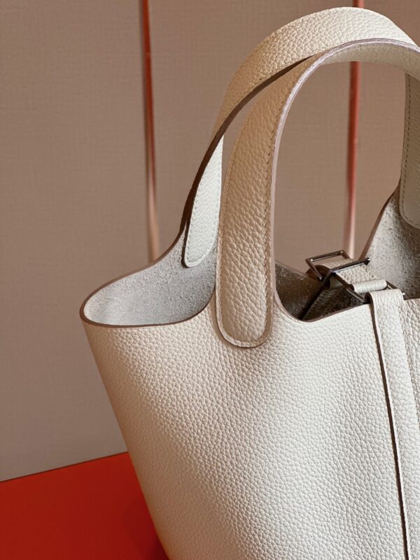 Hermes Picotin 18 White Togo Leather Sliver Hardware