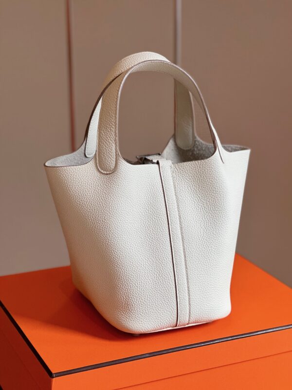 Hermes Picotin 18 White Togo Leather Sliver Hardware