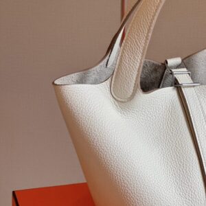 Hermes Picotin 18 White Togo Leather Sliver Hardware