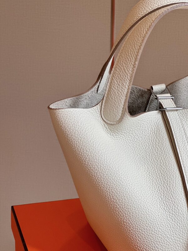 Hermes Picotin 18 White Togo Leather Sliver Hardware