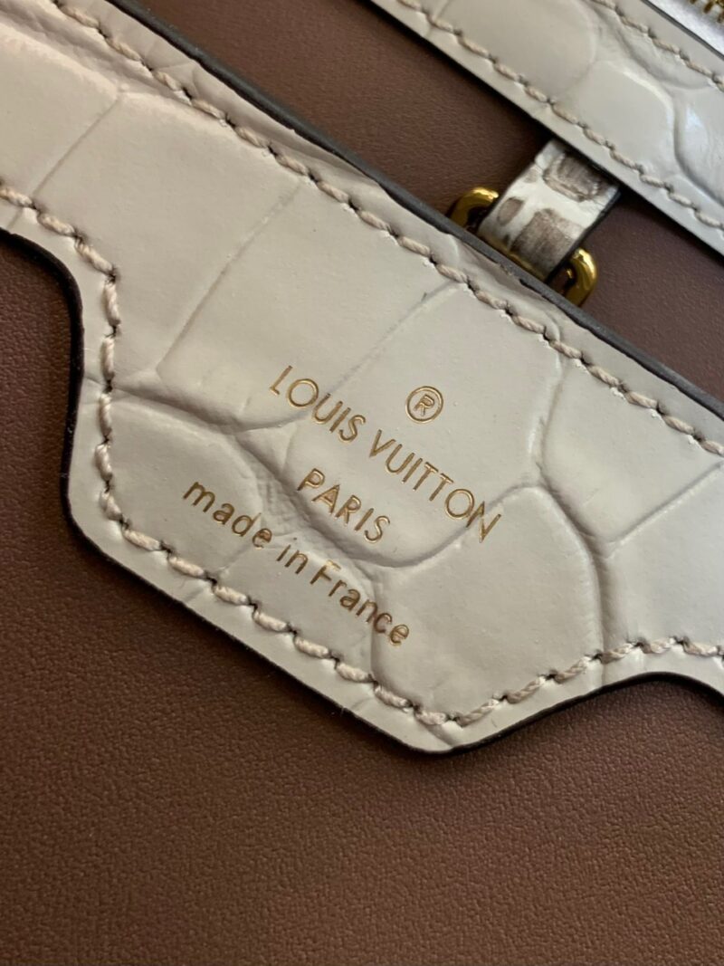 Louis Vuitton LV Capucines Crocodile Leather Handbag with Gold Buckle 31cm