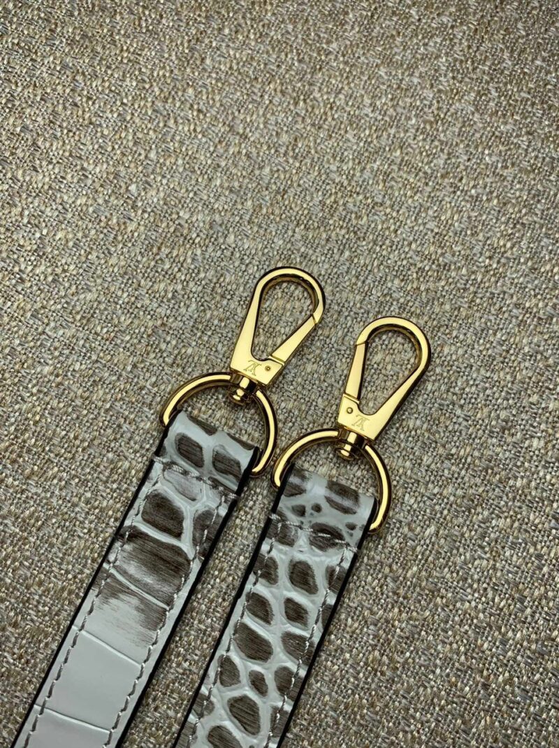 Louis Vuitton LV Capucines BB Grey Crocodile Leather Like Auth Handbags 27cm