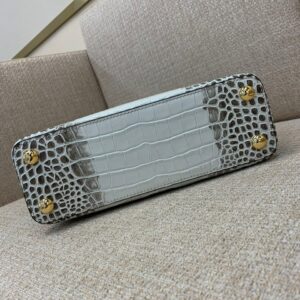 Louis Vuitton LV Capucines BB Grey Crocodile Leather Like Auth Handbags 27cm