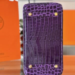 Hermes Birkin 30 Purple/Gold Genuine Crocodile Leather Gold Hardware – Custom Made