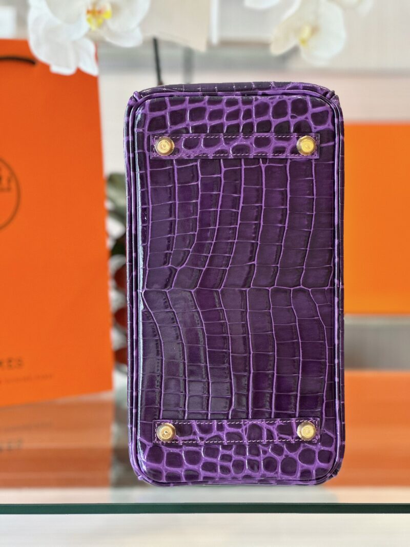 Hermes Birkin 30 Purple/Gold Genuine Crocodile Leather Gold Hardware – Custom Made