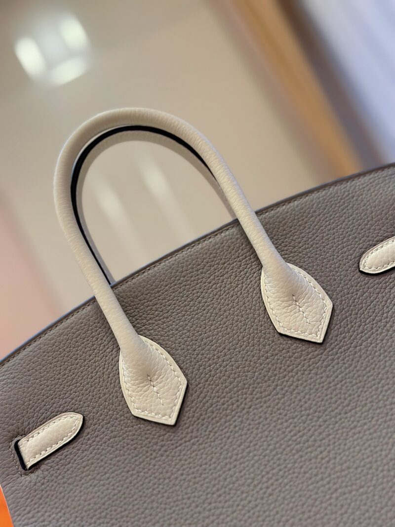 Hermes Birkin 25 Gray/Beige Customize Palladium Hardware