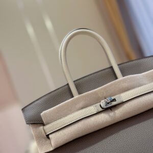Hermes Birkin 25 Gray/Beige Customize Palladium Hardware