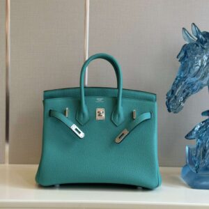 Hermes Birkin PHW Da Togo Ocean Blue Handbags 25cm