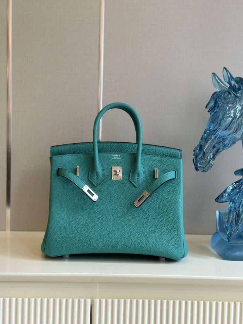 Hermes Birkin PHW Da Togo Ocean Blue Handbags 25cm